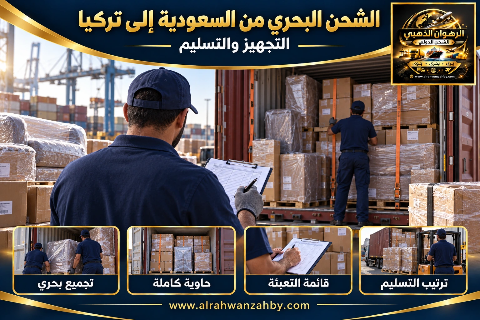 الشحن البحري من السعودية إلى تركيا — التجهيز والتسليم