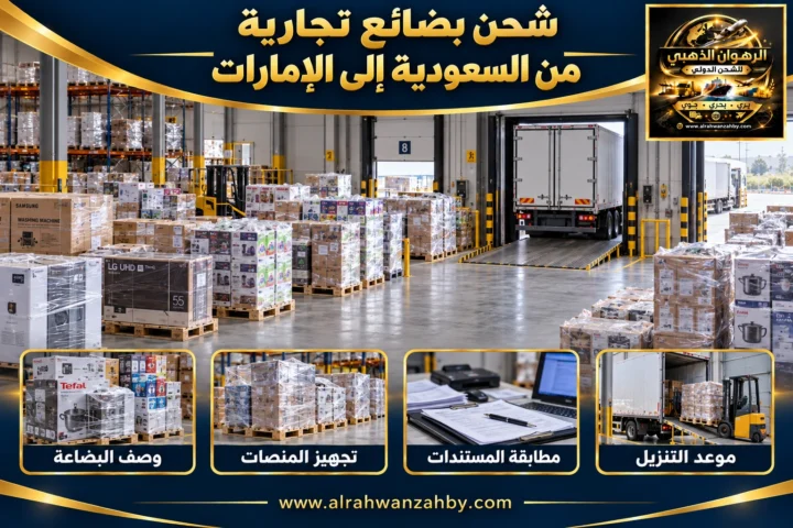 شحن بضائع تجارية من السعودية إلى الإمارات