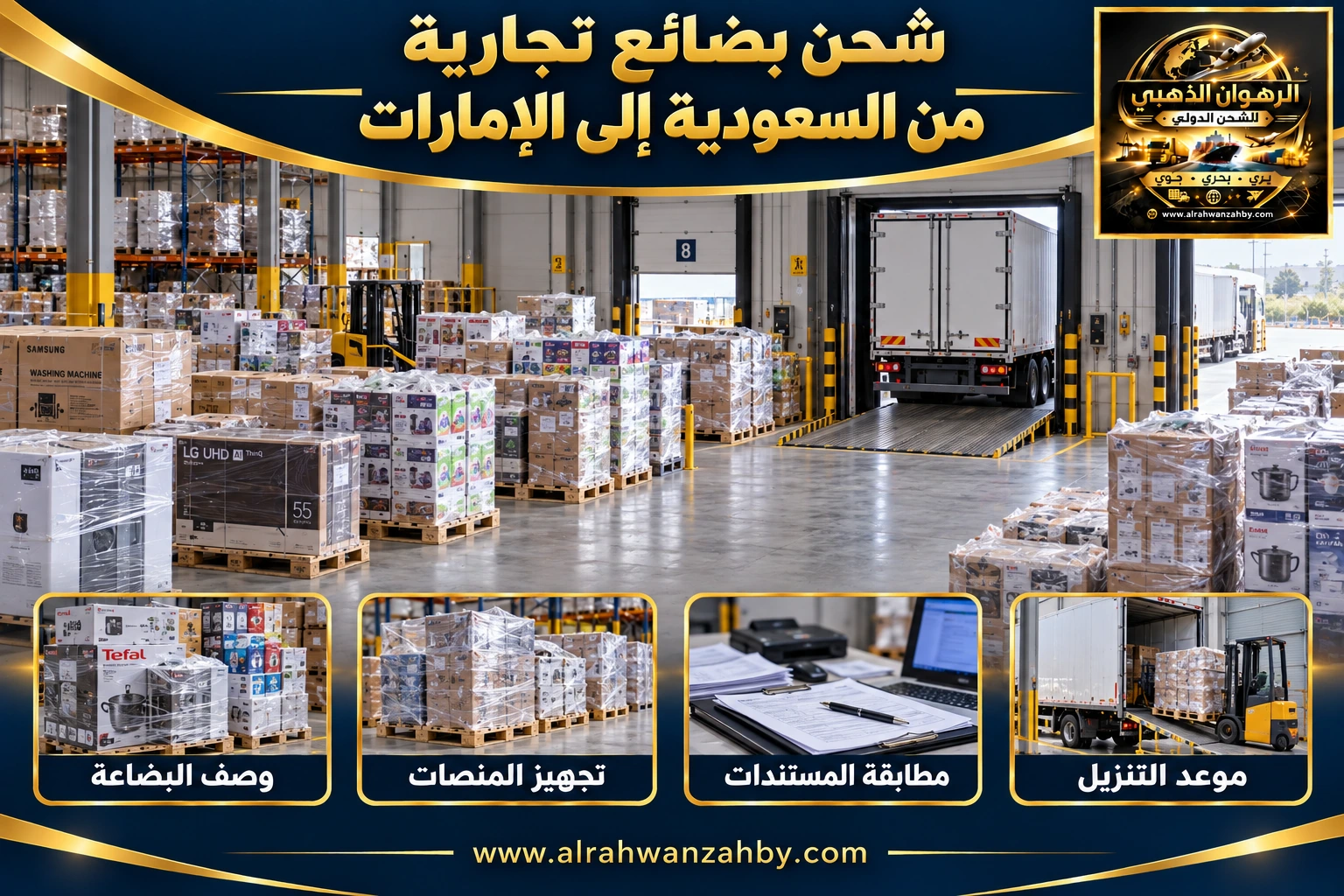 شحن بضائع تجارية من السعودية إلى الإمارات