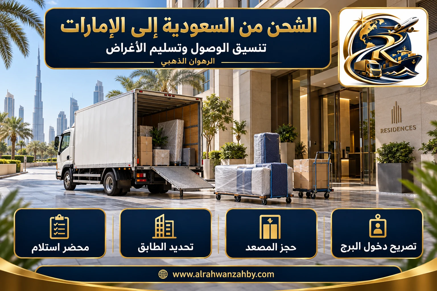 تنسيق الوصول وتسليم الأغراض، الشحن من السعودية إلى الإمارات