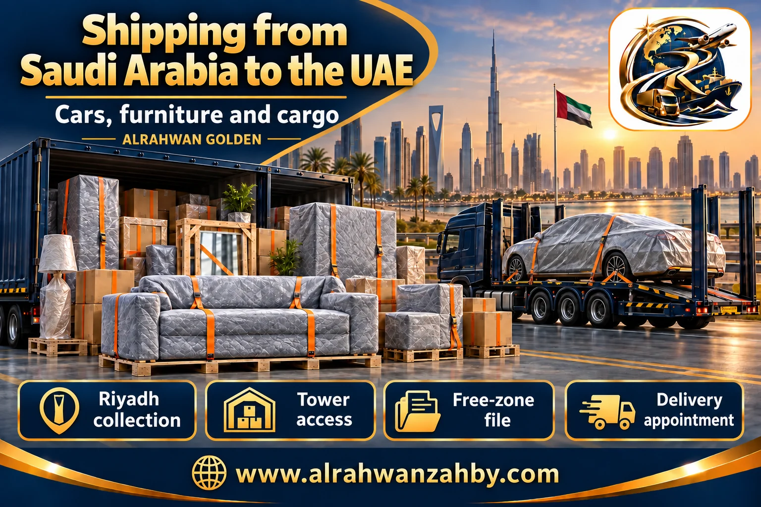 Cars, furniture and cargo — Shipping from Saudi Arabia to the UAE