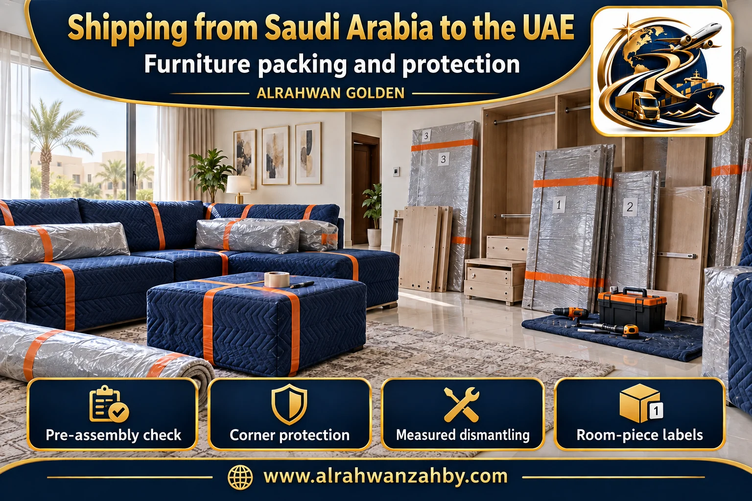 Furniture packing and protection — Shipping from Saudi Arabia to the UAE