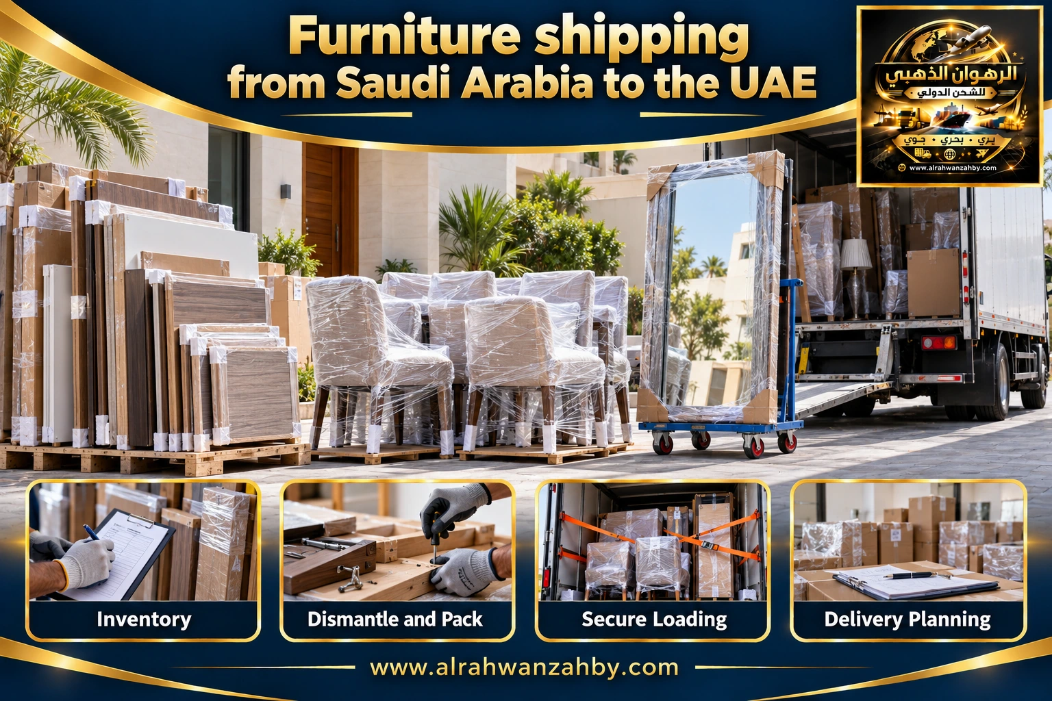 Furniture shipping from Saudi Arabia to the UAE — preparation and delivery