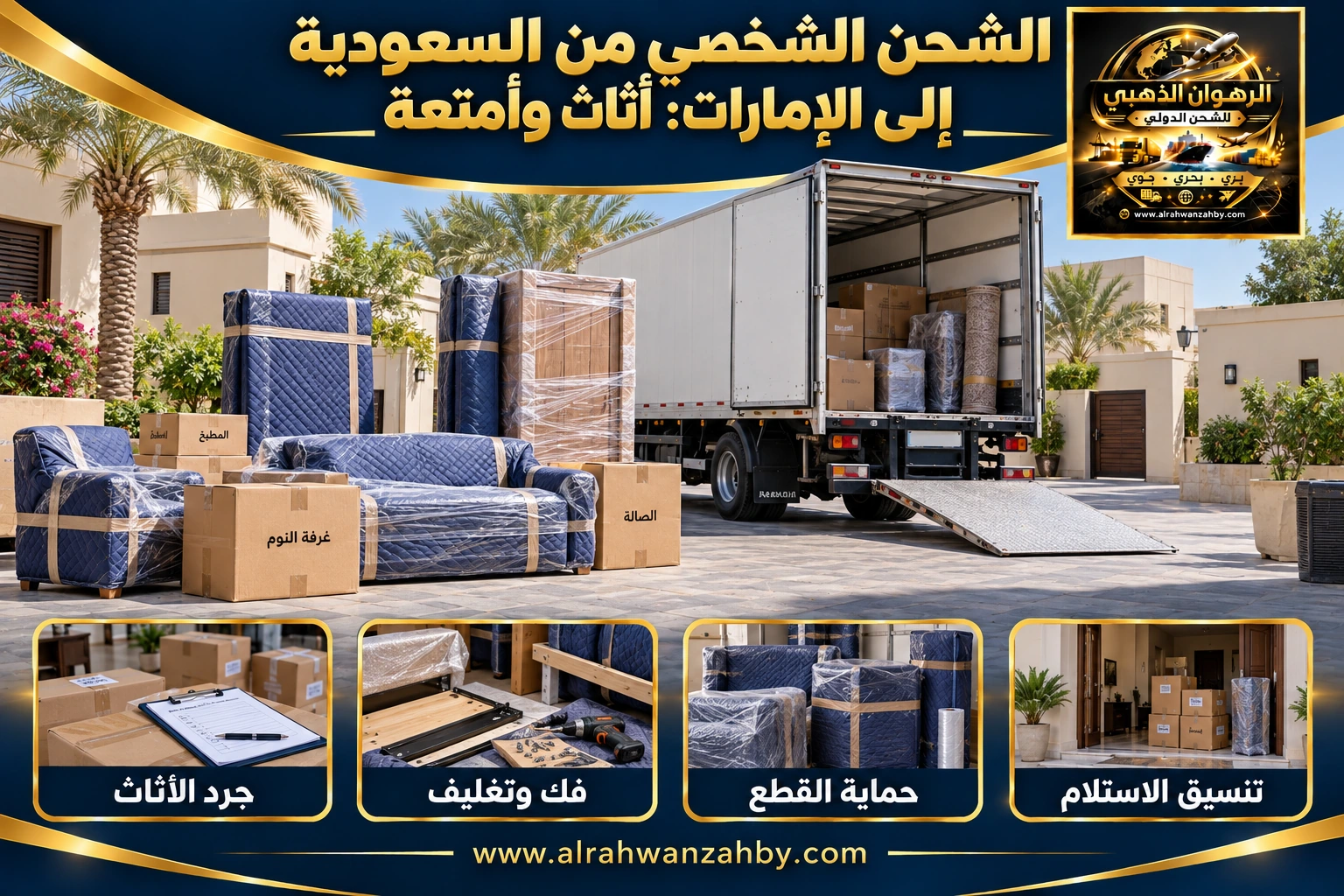 الشحن الشخصي من السعودية إلى الإمارات: أثاث وأمتعة