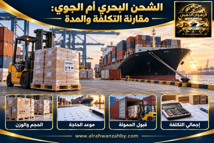 الشحن البحري أم الجوي: مقارنة التكلفة والمدة