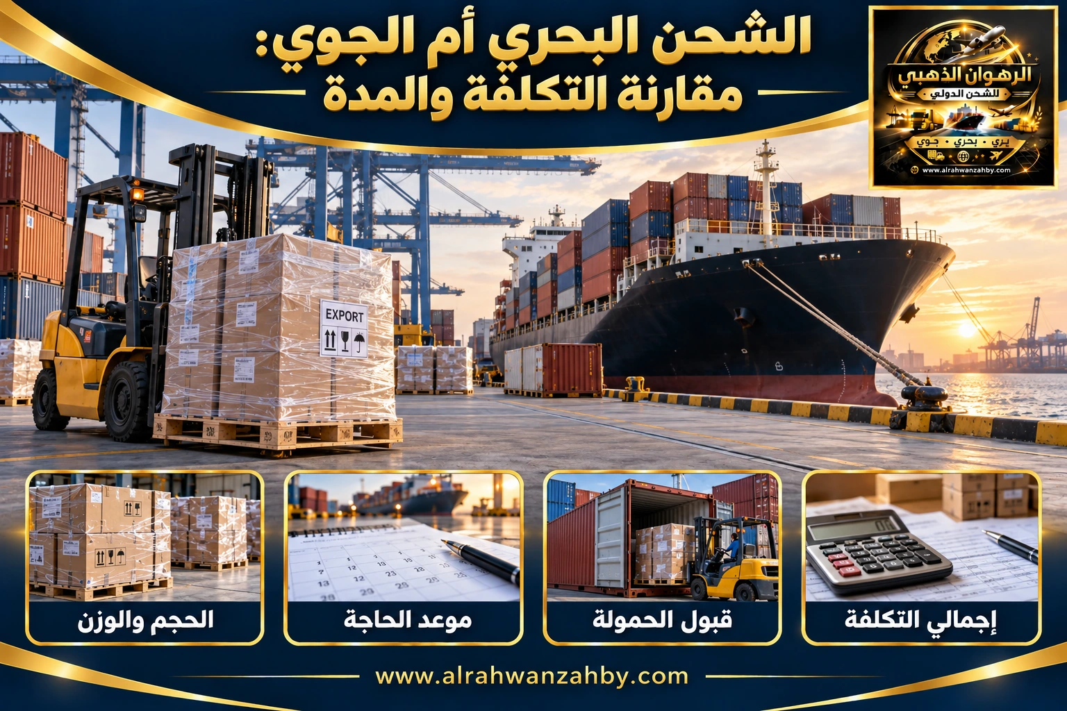 الشحن البحري أم الجوي: مقارنة التكلفة والمدة