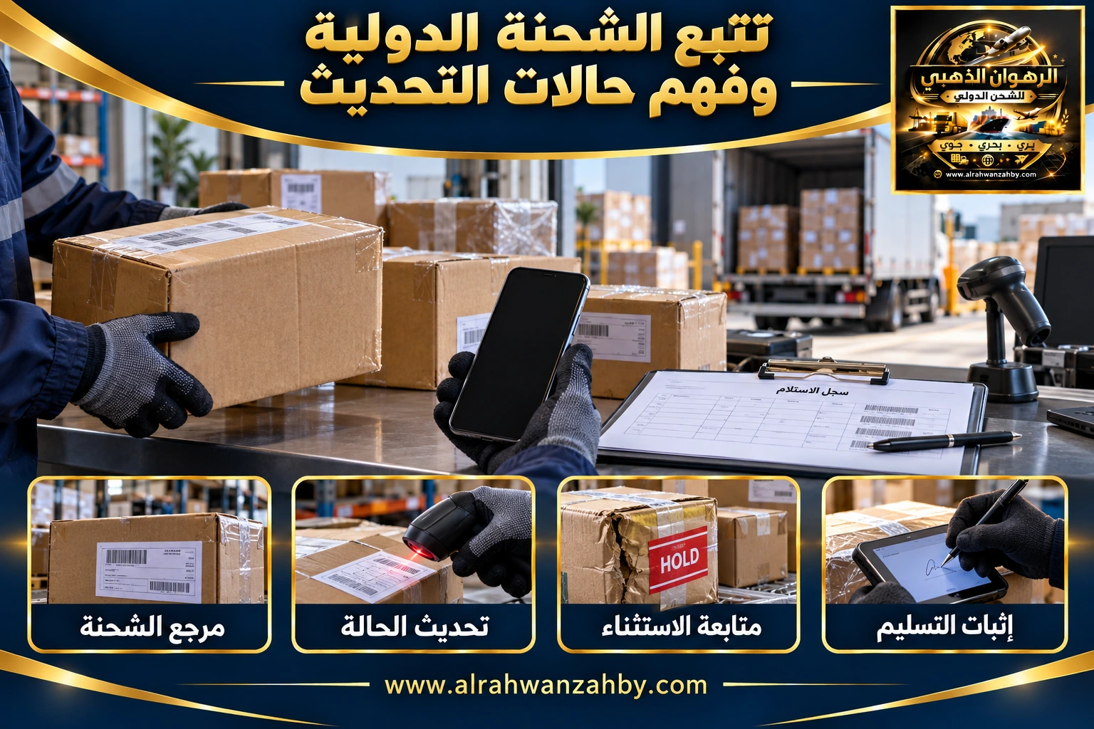 تتبع الشحنة الدولية وفهم حالات التحديث — التجهيز والتسليم