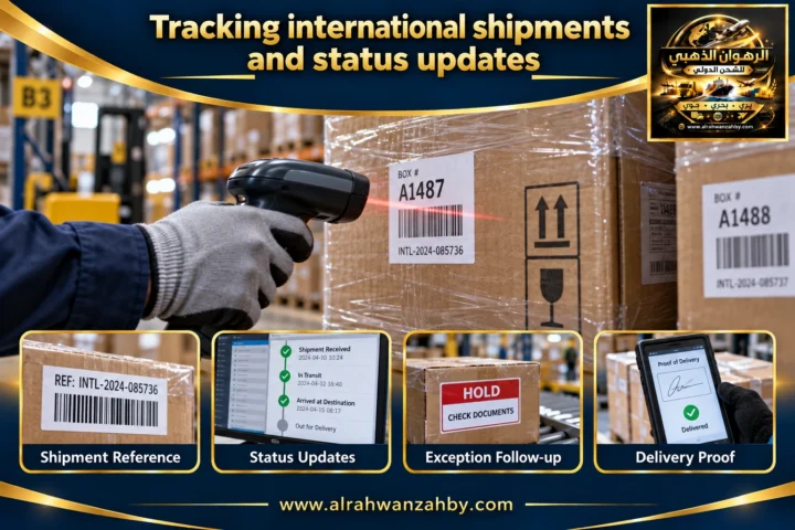 Tracking international shipments and status updates