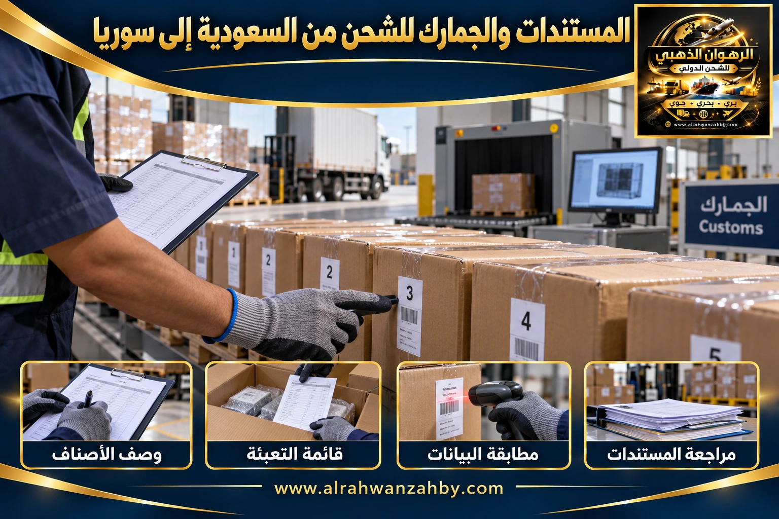 المستندات والجمارك للشحن من السعودية إلى سوريا — التجهيز والتسليم