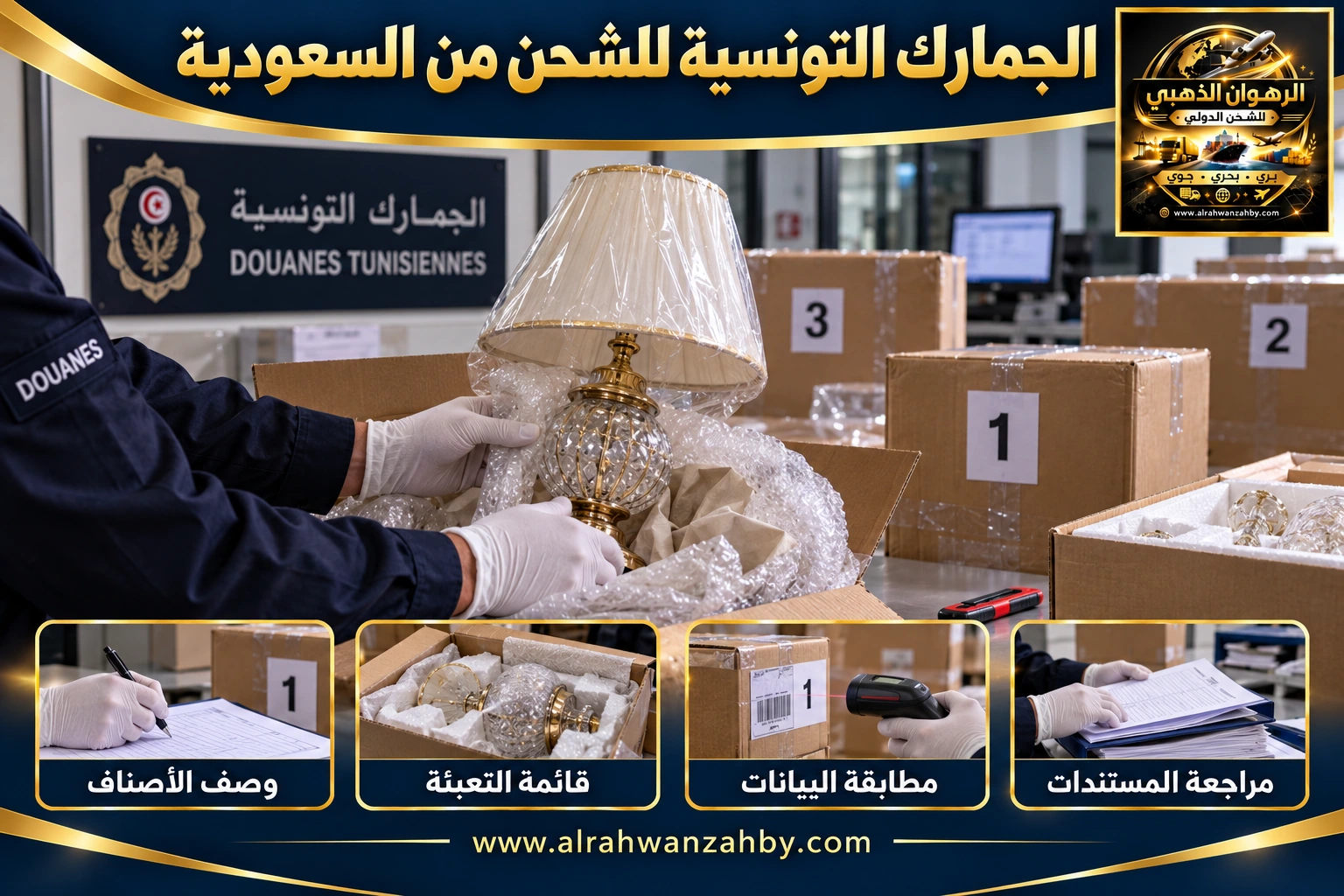 الجمارك التونسية للشحن من السعودية — التجهيز والتسليم