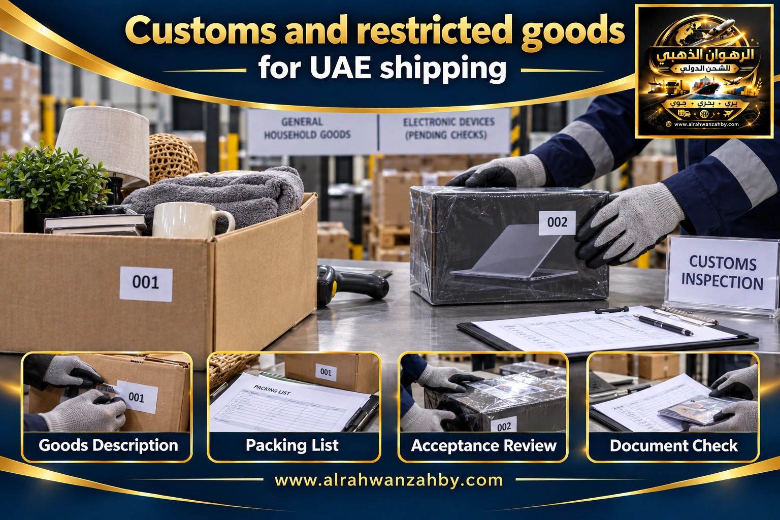 Customs and restricted goods for UAE shipping — preparation and delivery