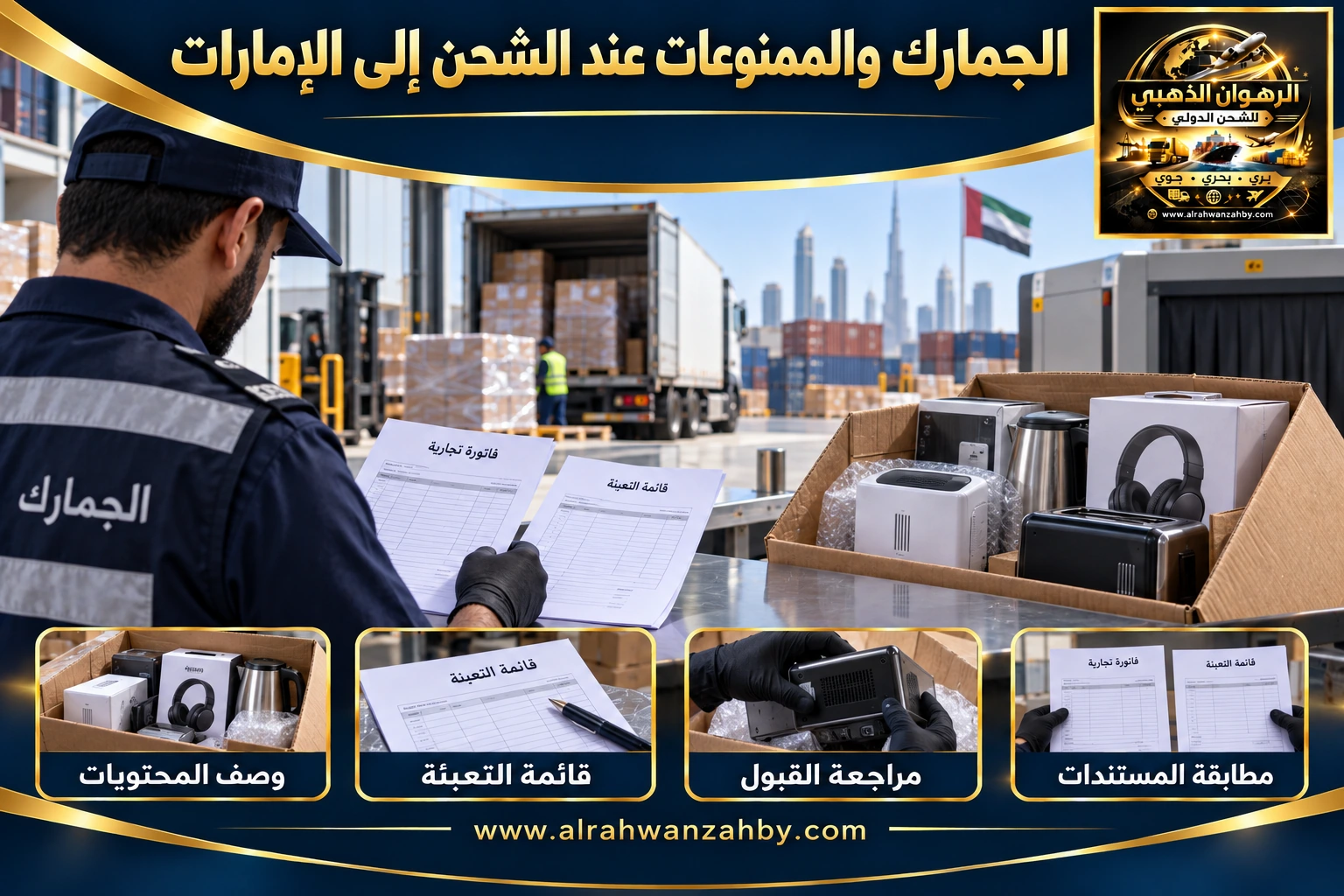 الجمارك والممنوعات عند الشحن إلى الإمارات