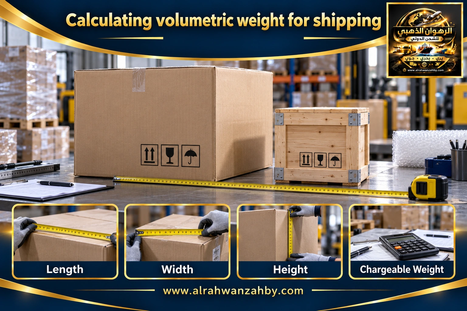 Calculating volumetric weight for shipping — preparation and delivery