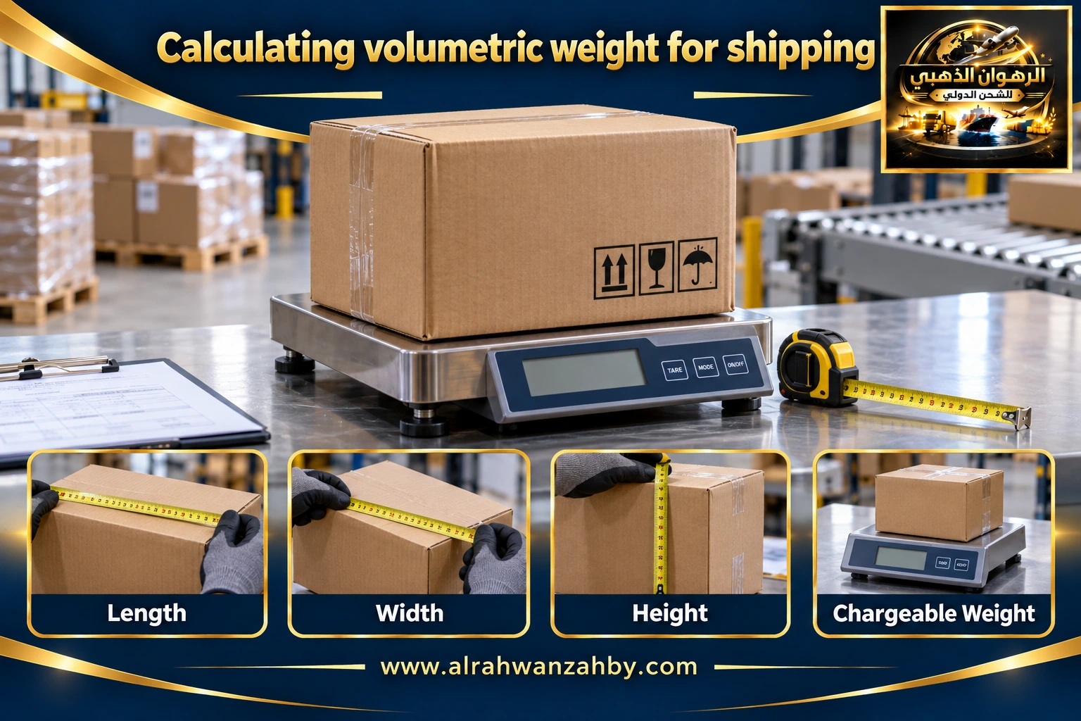 Calculating volumetric weight for shipping