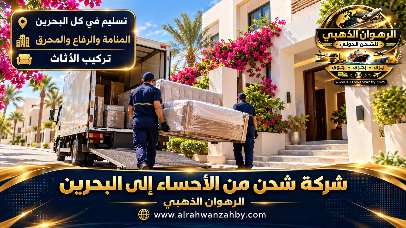 تسليم سرير مغلف في بيت بالرفاع من شحنة الأحساء