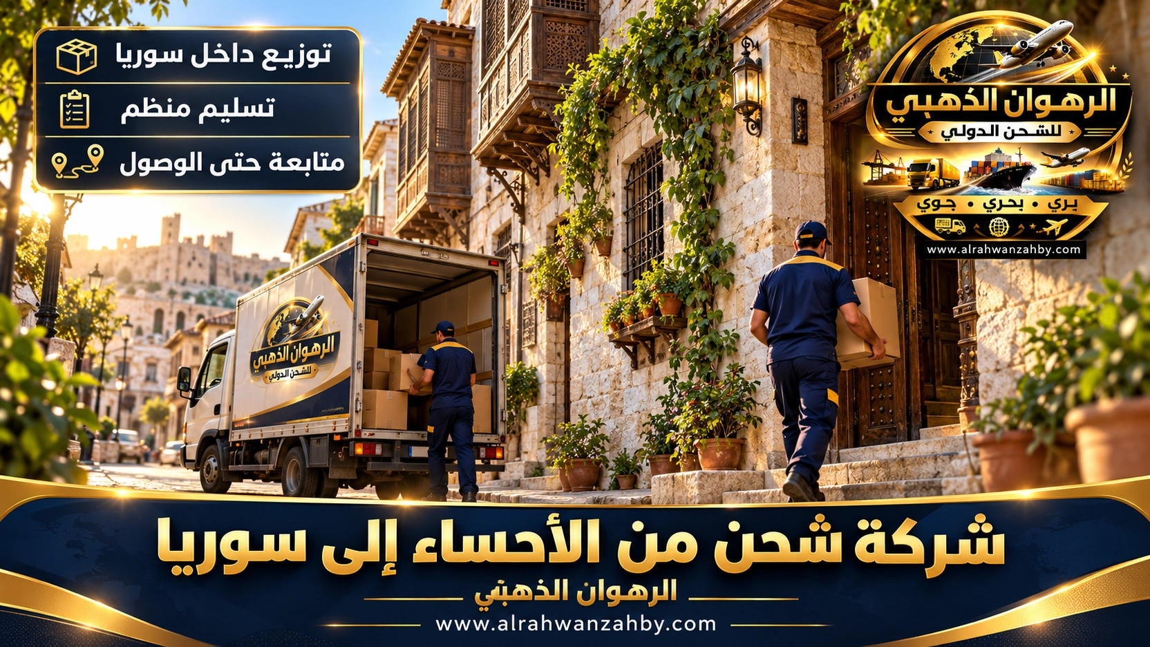 تسليم كراتين شحنة الأحساء في حي قديم بحلب
