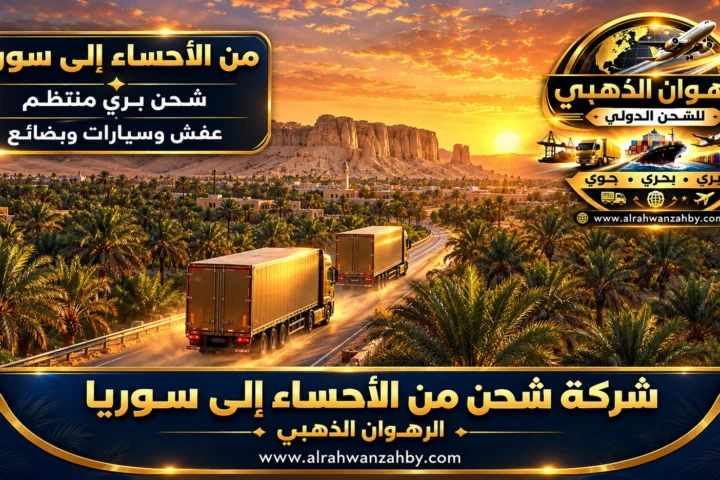 شاحنة تحمل أثاثاً مغلفاً وسيارة من الأحساء إلى سوريا — الرهوان الذهبي