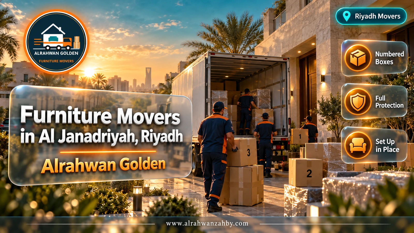 Furniture Movers in Al Janadriyah, Riyadh — Alrahwan Golden