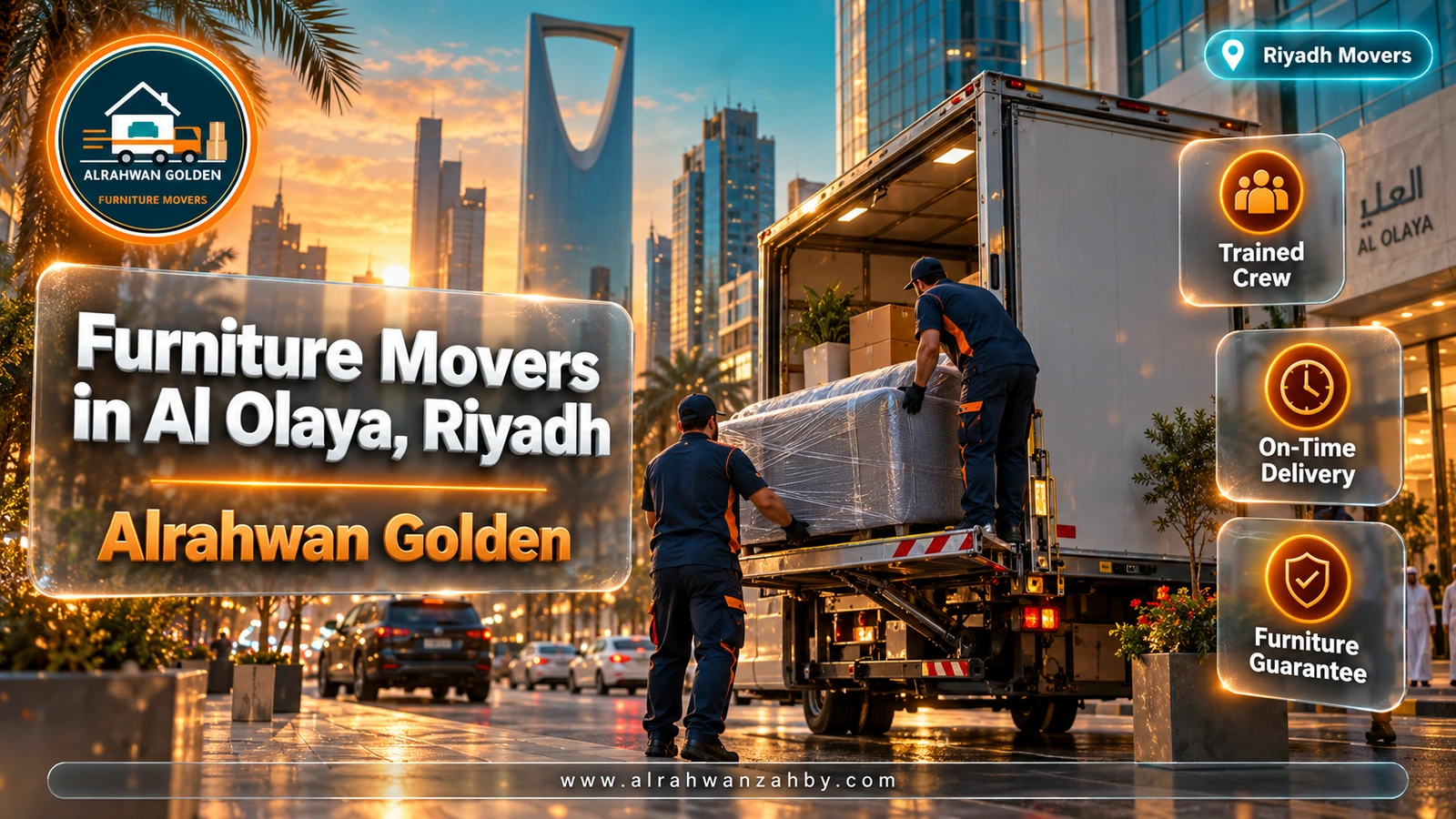 Furniture Movers in Al Olaya, Riyadh — Alrahwan Golden