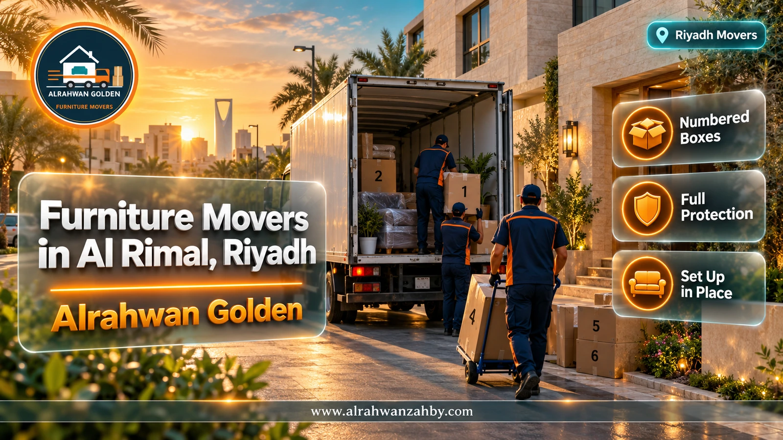 Furniture Movers in Al Rimal, Riyadh — Alrahwan Golden