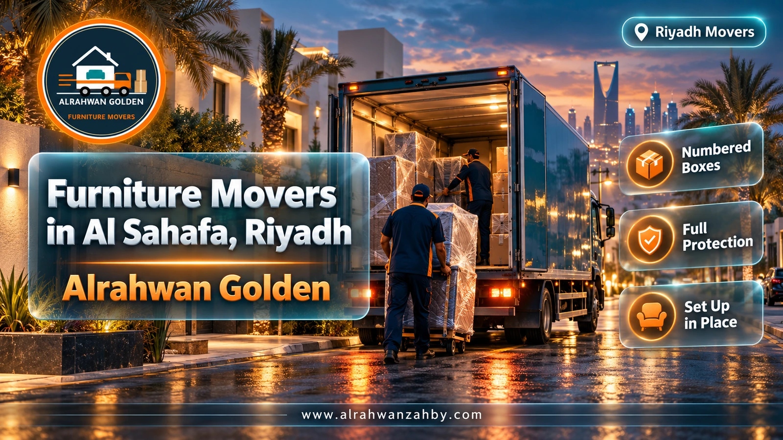 Furniture Movers in Al Sahafa, Riyadh — Alrahwan Golden