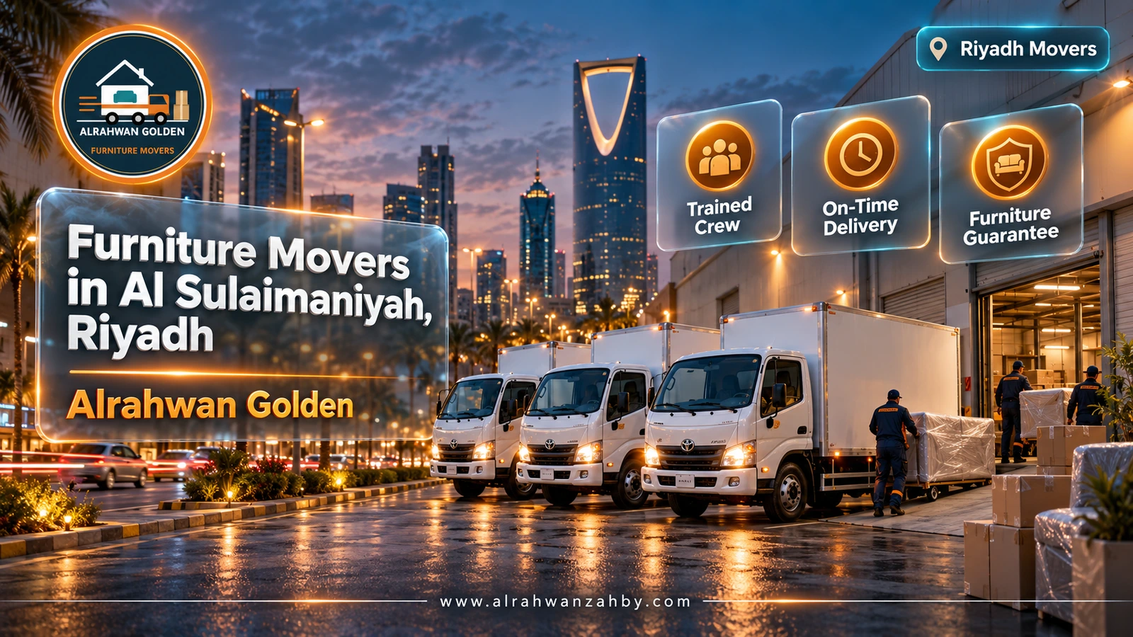 Furniture Movers in Al Sulaimaniyah, Riyadh — Alrahwan Golden