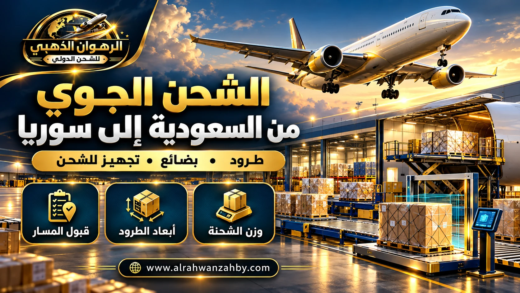 تجهيز البضائع للشحن الجوي من السعودية إلى سوريا