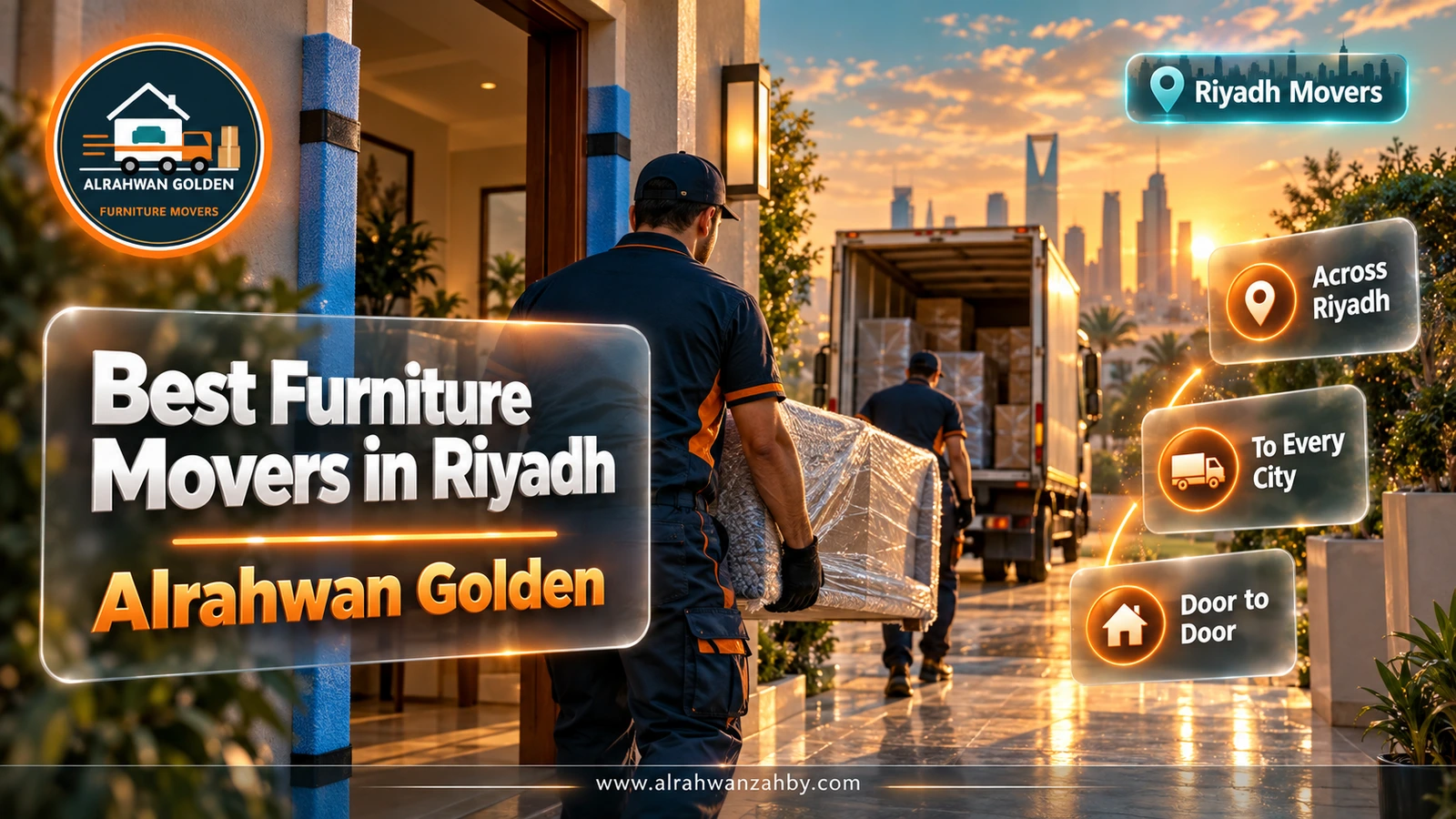 Moving furniture in a Riyadh building