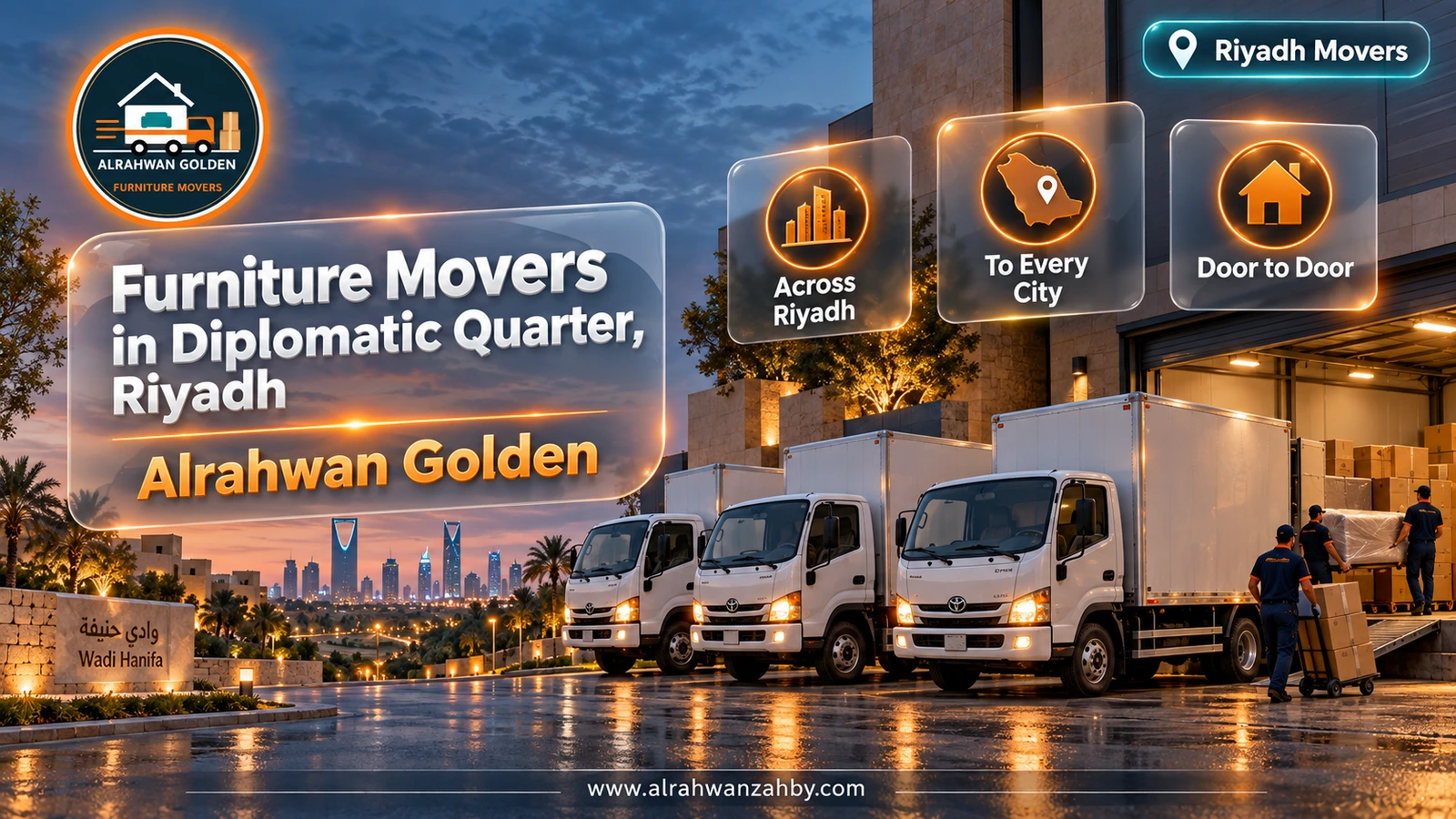 Furniture Movers in Diplomatic Quarter, Riyadh — Alrahwan Golden