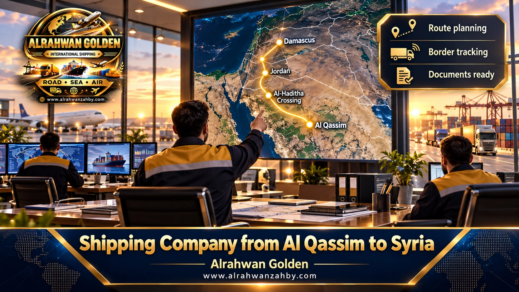 Planning the shipping route from Al Qassim to Syria and tracking the crossings