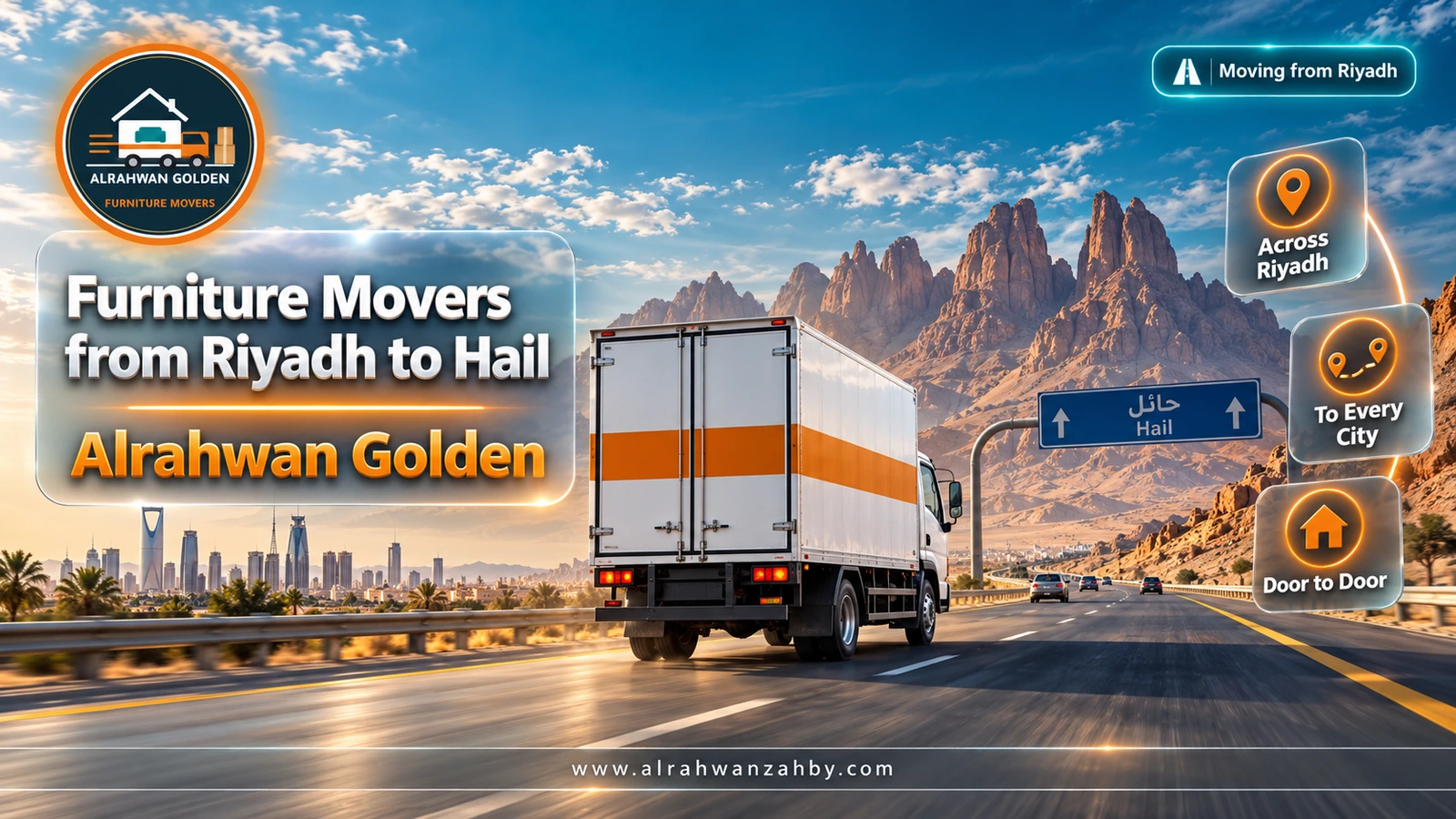 Furniture Movers from Riyadh to Hail — Alrahwan Golden