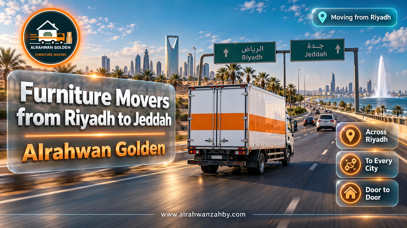 Furniture Movers from Riyadh to Jeddah — Alrahwan Golden