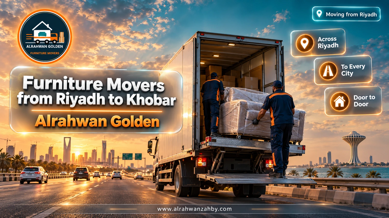 Furniture Movers from Riyadh to Khobar — Alrahwan Golden