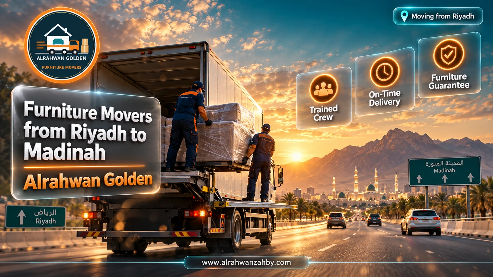 Furniture Movers from Riyadh to Madinah — Alrahwan Golden