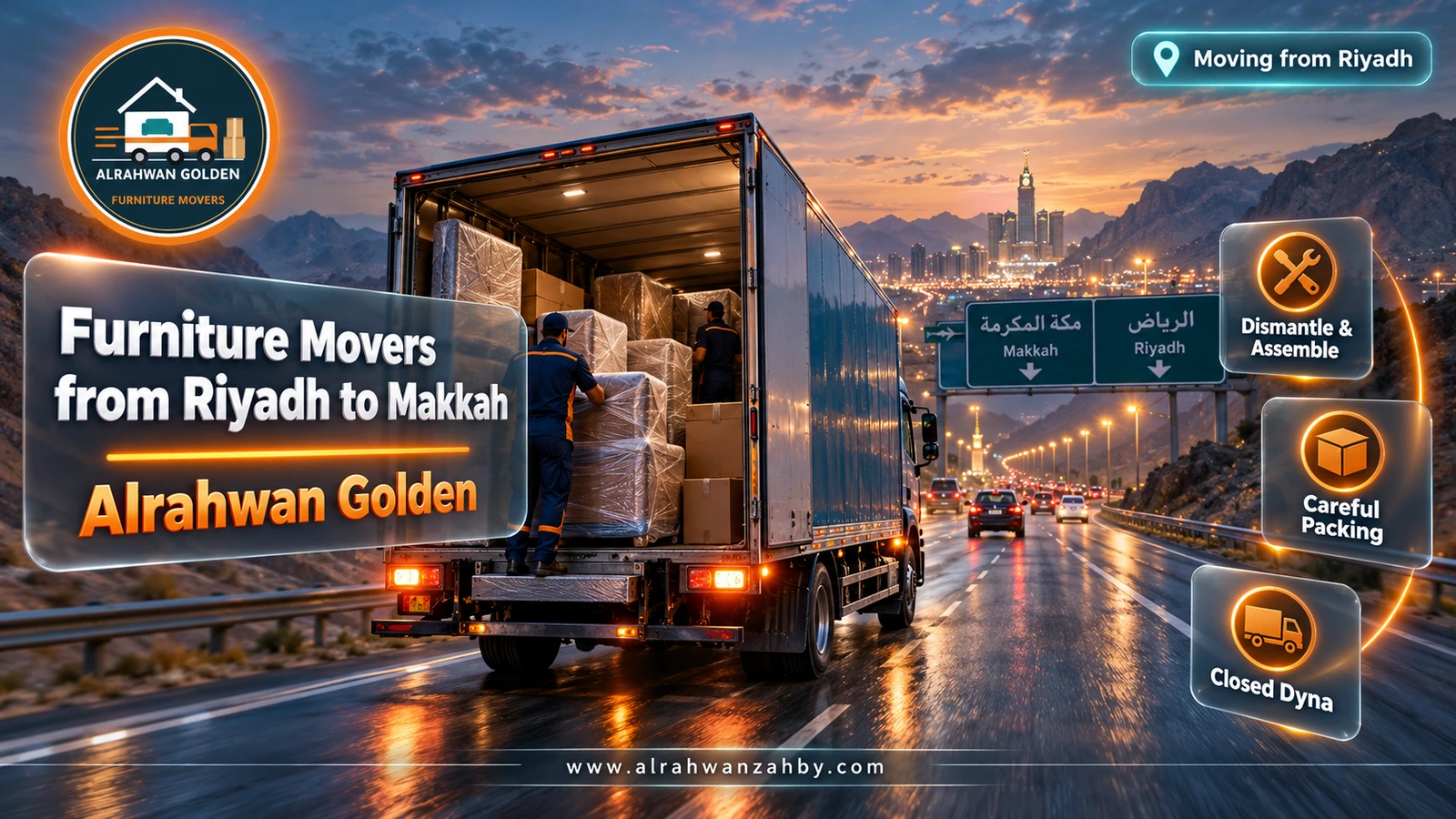 Furniture Movers from Riyadh to Makkah — Alrahwan Golden