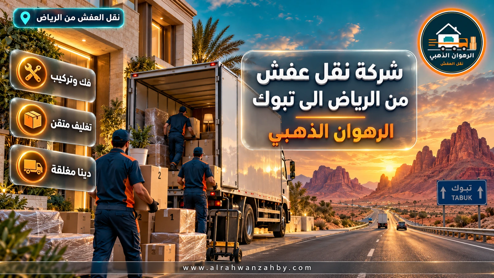 شركة نقل عفش من الرياض الى تبوك — الرهوان الذهبي